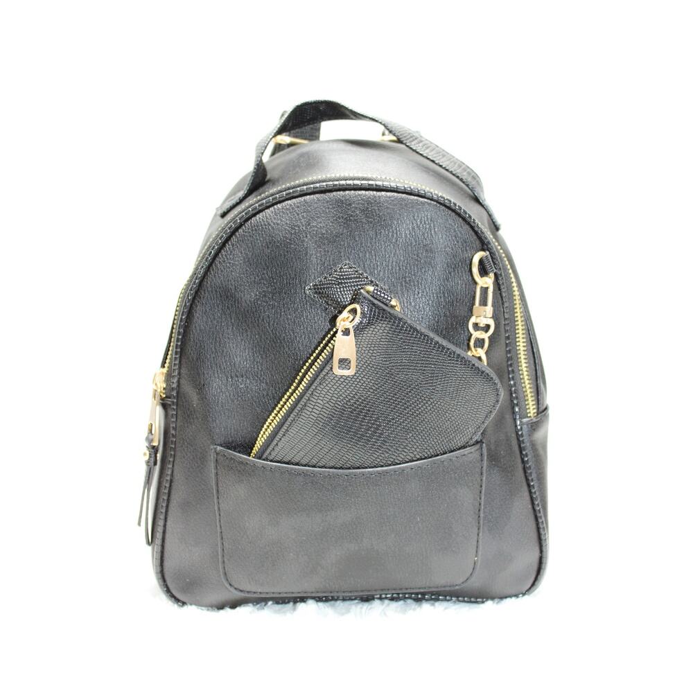 Unbranded Women’s Black Small backpack with wallet attached.